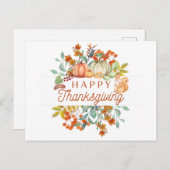 ハッピーサンクスギビングかわいい自然 ポストカード (正面/裏面)
