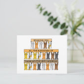 ハッピーサンクスギビングと可愛い猫たち シーズンポストカード (スタンド正面)