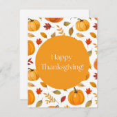 ハッピーサンクスギビングのグリーティングカード シーズンカード (正面/裏面)