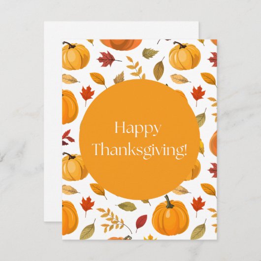 ハッピーサンクスギビングのグリーティングカード シーズンカード (正面/裏面)