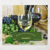 ハッピーサンクスギビングのブドウ緑 スパークリングワインラベル (シングルラベル)