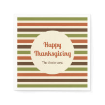 ハッピーサンクスギビングのホスト名秋の色のストライプ