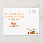 ハッピーサンクスギビングのポストカード シーズンポストカード (裏面)