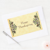 ハッピーサンクスギビングアンティークコルヌコピアスアートステッカー 長方形シール (封筒)