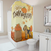 ハッピーサンクスギビングウェルシュテリア シャワーカーテン (インサイチュ)