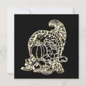 ハッピーサンクスギビングエレガントゴールデンコルヌコピア シーズンカード (正面)