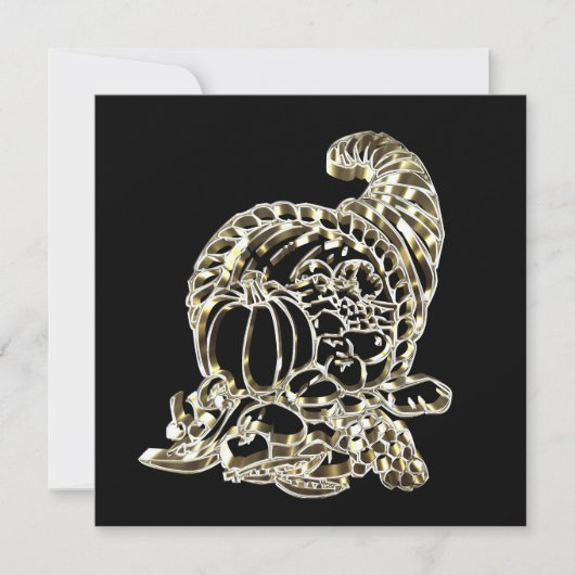 ハッピーサンクスギビングエレガントゴールデンコルヌコピア シーズンカード (正面)