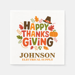 ハッピーサンクスギビングオフィスパーティー スタンダードカクテルナプキン
