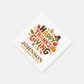 ハッピーサンクスギビングオフィスパーティー スタンダードカクテルナプキン (角)