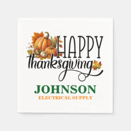 ハッピーサンクスギビングオフィスパーティー スタンダードカクテルナプキン