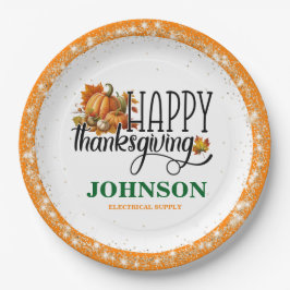ハッピーサンクスギビングオフィスパーティー ペーパープレート