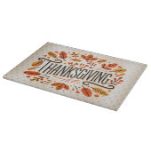 ハッピーサンクスギビングオレンジイエロー紅葉 カッティングボード (角)