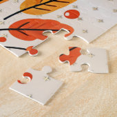 ハッピーサンクスギビングオレンジイエロー紅葉 ジグソーパズル (側面)