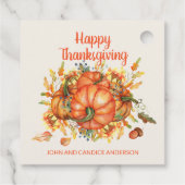 ハッピーサンクスギビングオレンジカボチャ紅葉名 フェイバータグ (裏面)