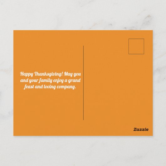 ハッピーサンクスギビングオレンジ色のハピネス ポストカード (裏面)