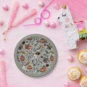 ハッピーサンクスギビングカウズスカル秋ハーベスト ペーパープレート (パーティー)