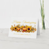 ハッピーサンクスギビングカスタムカボチャ会社金ゴールド 箔シーズンカード (正面)