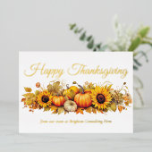 ハッピーサンクスギビングカスタムカボチャ金ゴールド 箔シーズンカード (立ち正面)