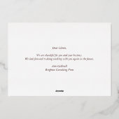 ハッピーサンクスギビングカスタムカボチャ金ゴールド 箔シーズンカード (裏面)