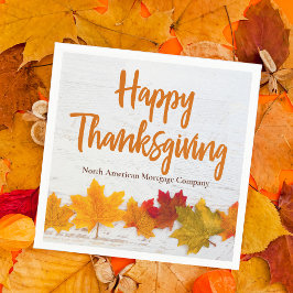 ハッピーサンクスギビングカスタムビジネス会社パーティー スタンダードカクテルナプキン