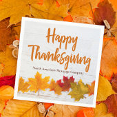 ハッピーサンクスギビングカスタムビジネス会社パーティー スタンダードカクテルナプキン
