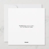 ハッピーサンクスギビングカスタムブラックスクリプエレガントト シーズンカード (裏面)