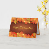 ハッピーサンクスギビングカスタムホリデーメッセージノート カード (黄色い花)