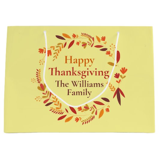 ハッピーサンクスギビングカスタムリース ラージペーパーバッグ (正面)