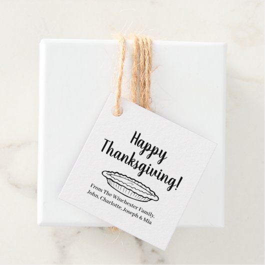 ハッピーサンクスギビングカボチャカスタムパイ文字かわいい フェイバータグ (インサイチュ)