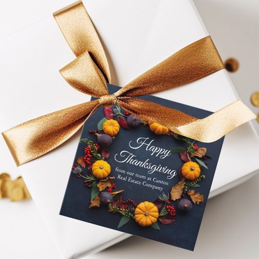 ハッピーサンクスギビングカボチャリースカスタムビジネス フェイバータグ