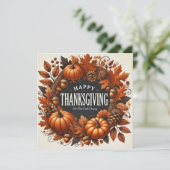ハッピーサンクスギビングカボチャ紅葉リース シーズンカード (スタンド正面)
