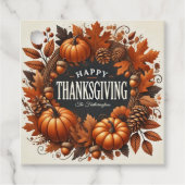 ハッピーサンクスギビングカボチャ紅葉リース フェイバータグ (正面)