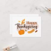 ハッピーサンクスギビングカボチャ紅葉 カード (正面/裏面インサイチュ)