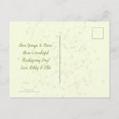 ハッピーサンクスギビングカボチャ葉ンアート シーズンポストカード (裏面)