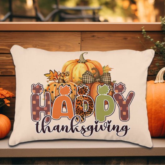 ハッピーサンクスギビングカボチャ アクセントクッション