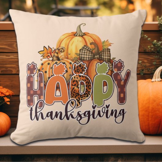 ハッピーサンクスギビングカボチャ クッション