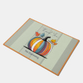 ハッピーサンクスギビングカボチャ ドアマット (アングル)