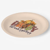 ハッピーサンクスギビングカボチャ ペーパープレート (アングル)