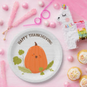 ハッピーサンクスギビングカボチャ ペーパープレート (パーティー)