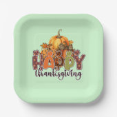 ハッピーサンクスギビングカボチャ ペーパープレート (正面)