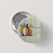 ハッピーサンクスギビングカボチャ 缶バッジ (正面&裏面)