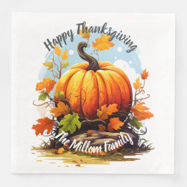 ハッピーサンクスギビングカラフルカボチャ編集可能