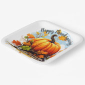 ハッピーサンクスギビングカラフルカボチャ編集可能 ペーパープレート (傾斜あり)