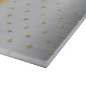 ハッピーサンクスギビングカラフルターキーゴールデンスターズ カッティングボード (角)