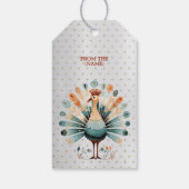 ハッピーサンクスギビングカラフルターキーゴールデンスターズ ギフトタグ (裏面)