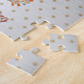 ハッピーサンクスギビングカラフルターキーゴールデンスターズ ジグソーパズル (側面)