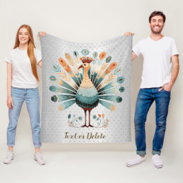 ハッピーサンクスギビングカラフルターキーゴールデンスターズ フリースブランケット