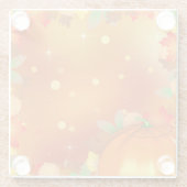 ハッピーサンクスギビングカラフル紅葉 ガラスコースター (裏面)