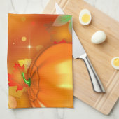 ハッピーサンクスギビングカラフル紅葉 キッチンタオル (四つ折り)