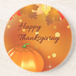 ハッピーサンクスギビングカラフル紅葉 コースター